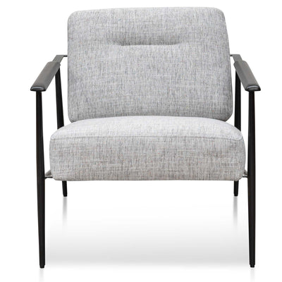 Fabric Armchair - Light Spec Grey - Black Legs