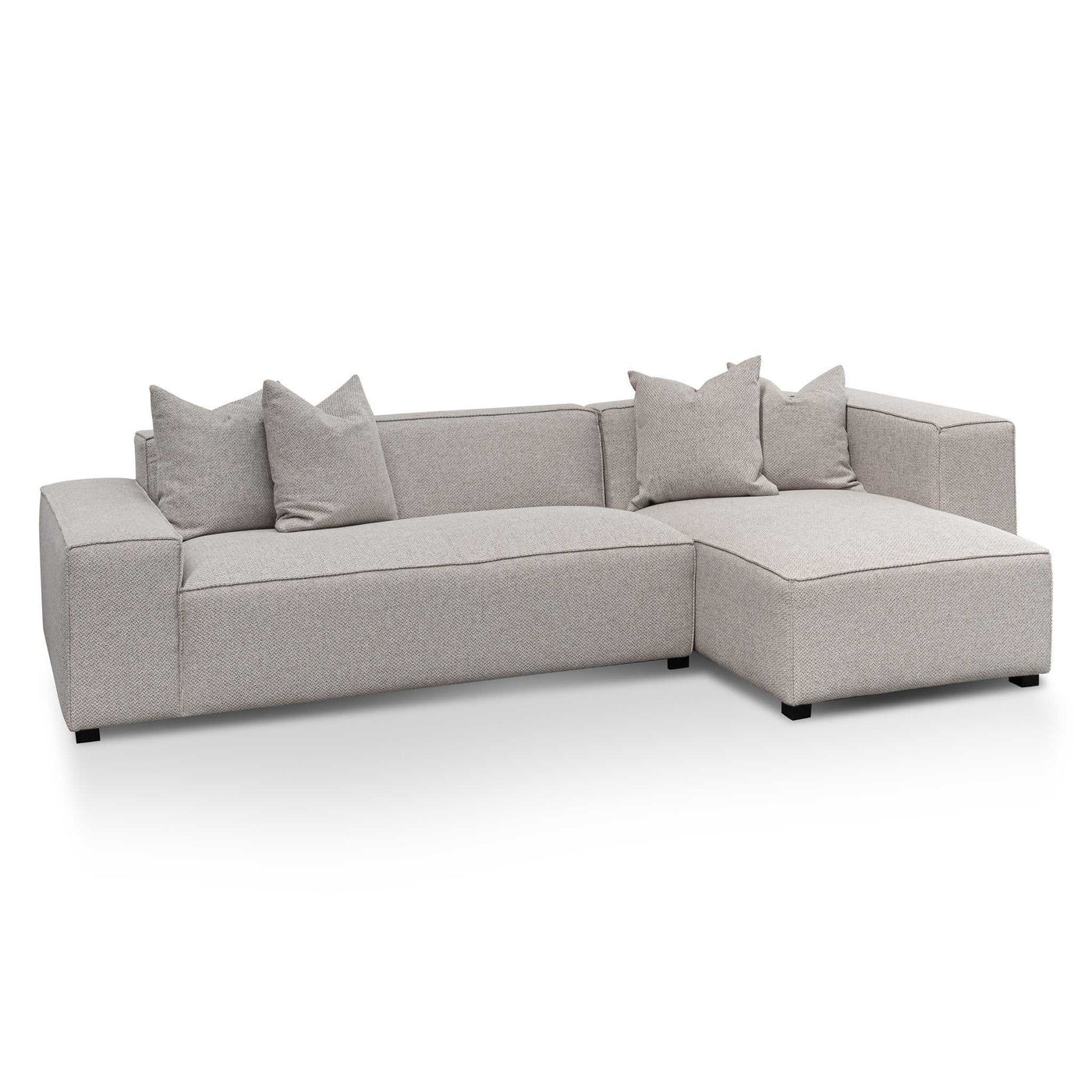 3 Seater Right Chaise Fabric Sofa - Sterling Sand