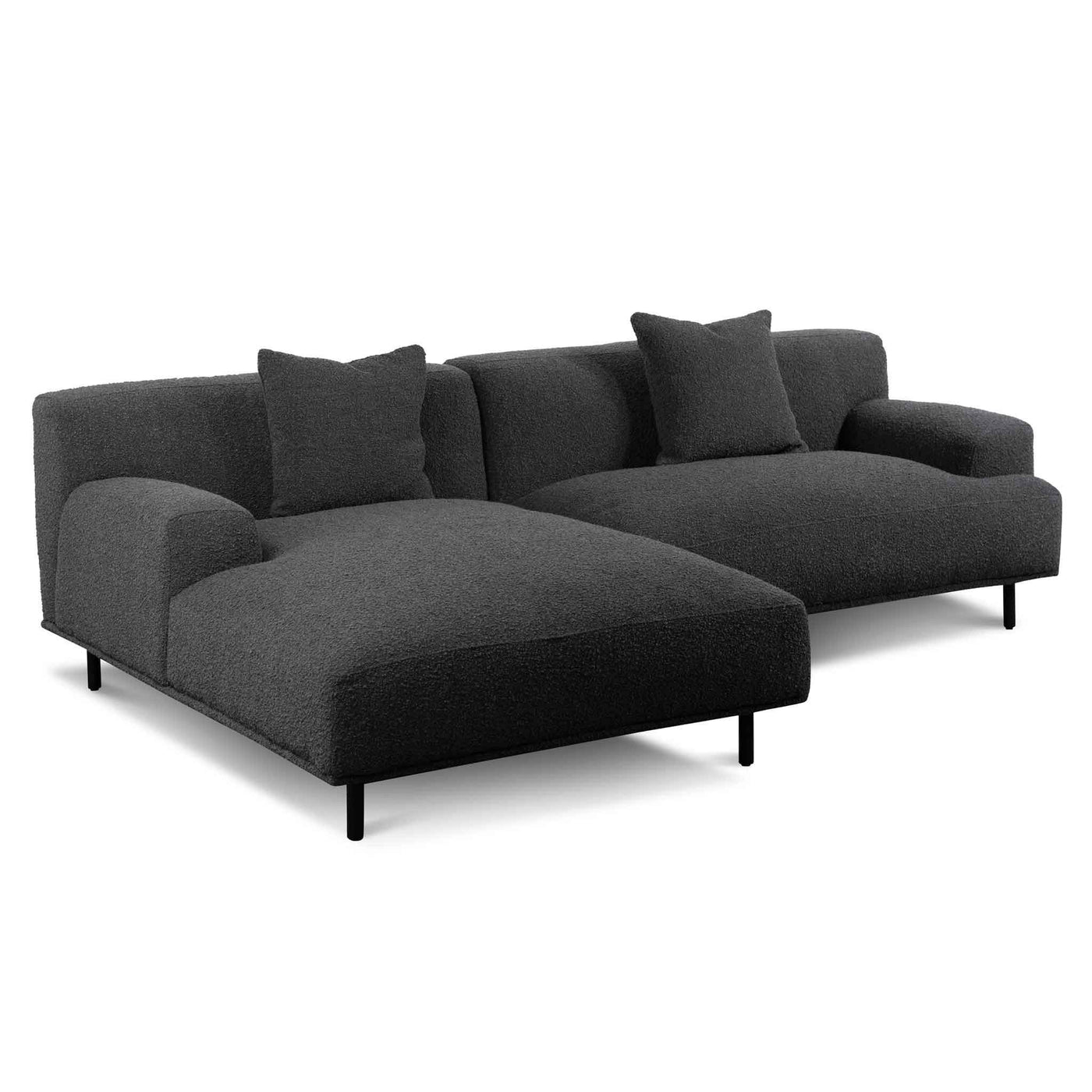 Left Chaise Sofa - Charcoal Boucle