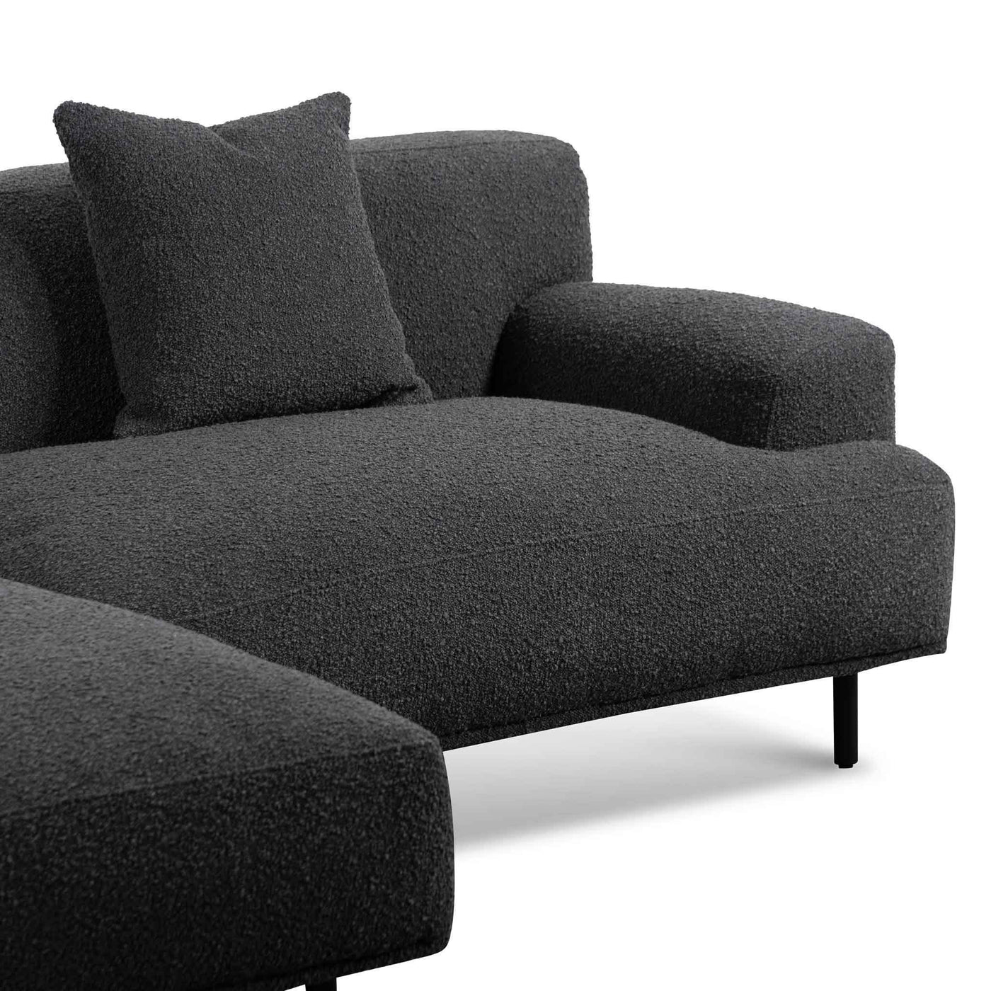 Left Chaise Sofa - Charcoal Boucle