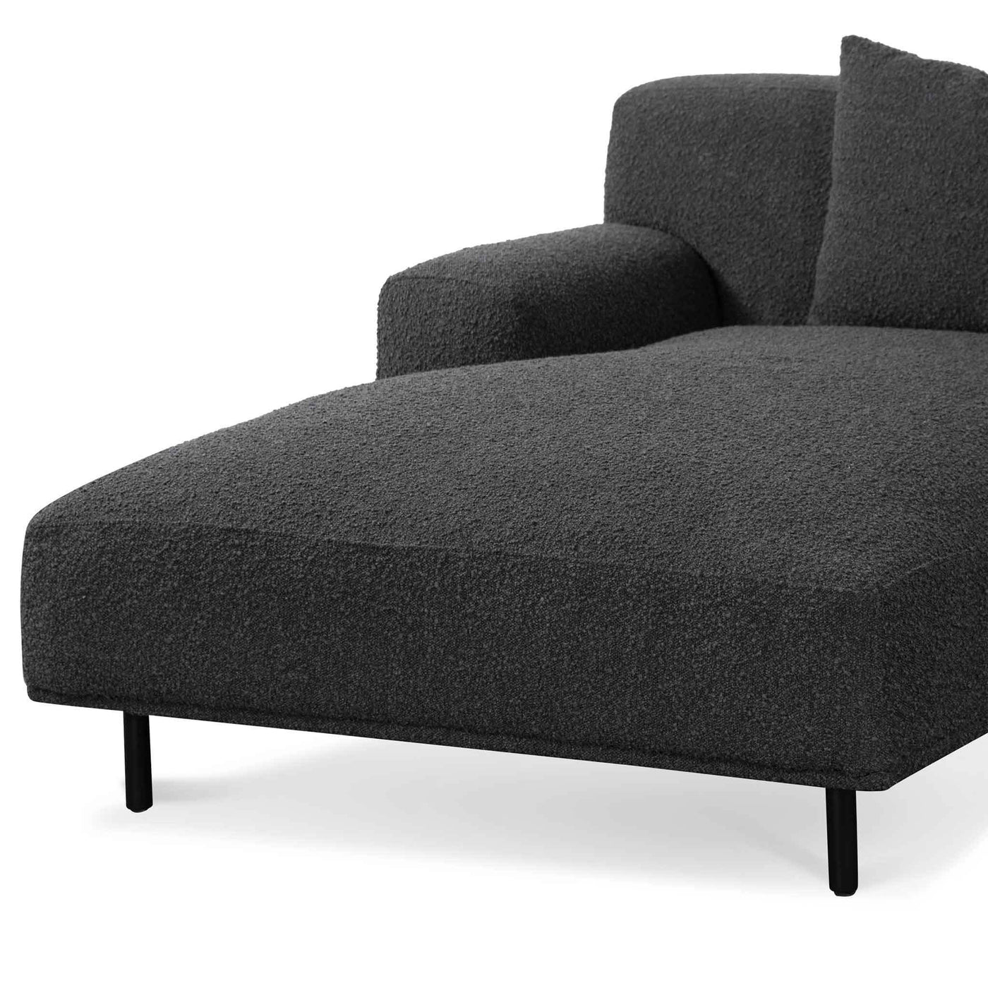 Left Chaise Sofa - Charcoal Boucle