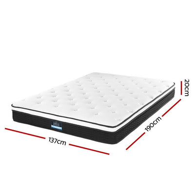 Double - Euro Top - Bonnell Spring Mattress - 21cm Thick