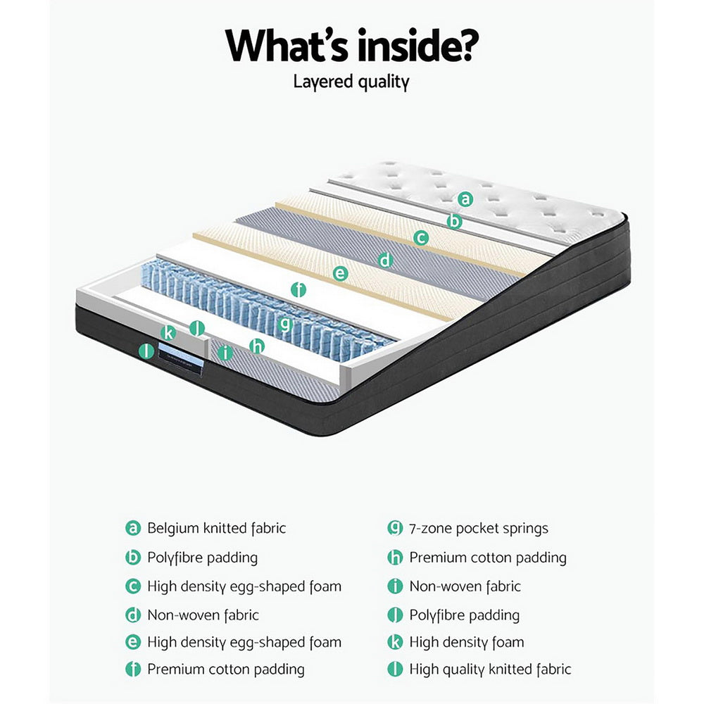 Double - Euro Top - Pocket Spring Mattress - 34cm Thick