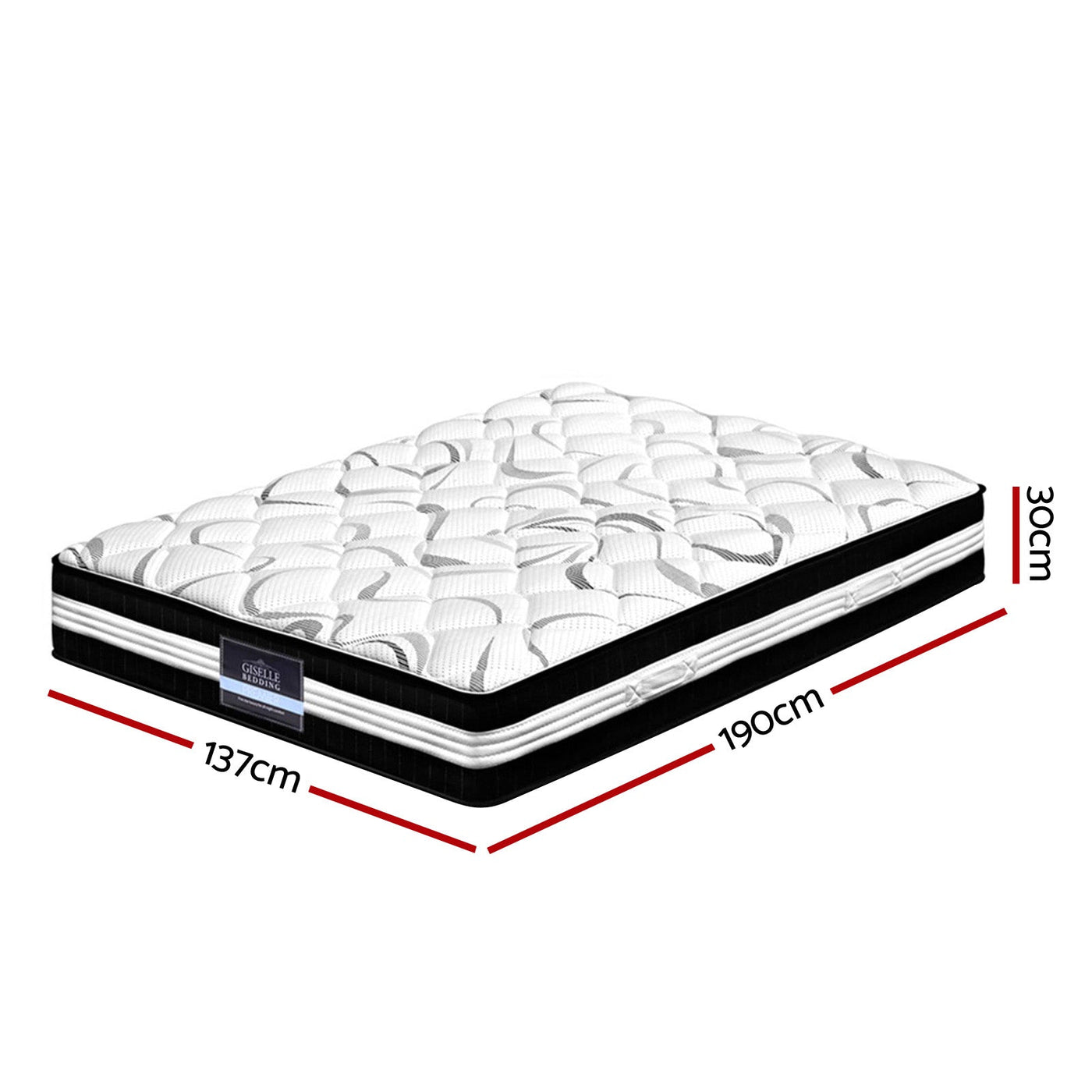 Double - Euro Top - Pocket Spring Mattress - 30cm Thick