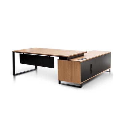 2.3m Left Return Office Desk - Natural