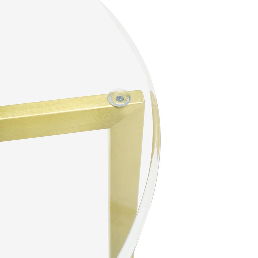 Round Glass Side Table - Gold Base