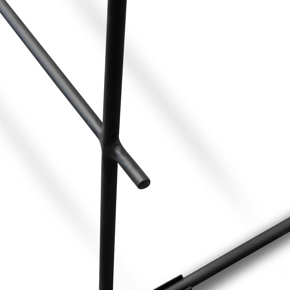 Black Timber Seat 65cm Bar Stool - Black Frame
