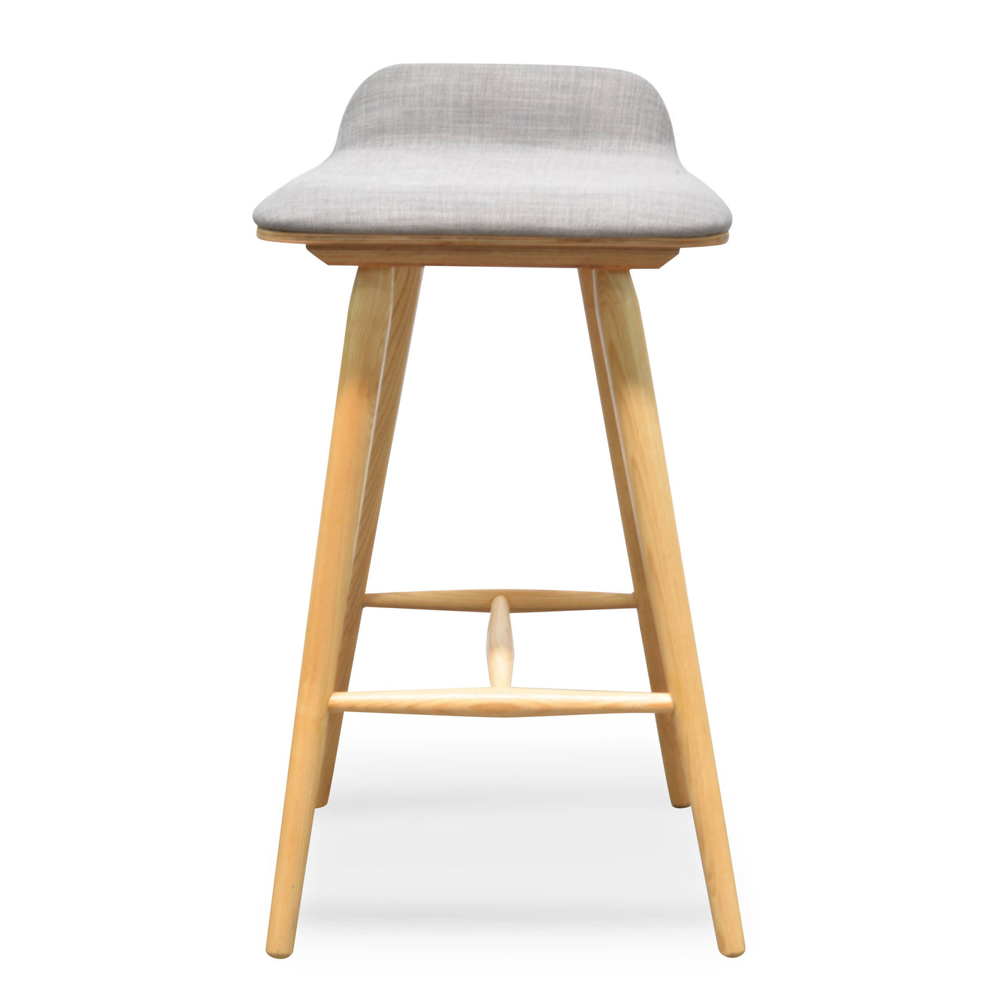 65cm Bar Stool - Grey - Natural