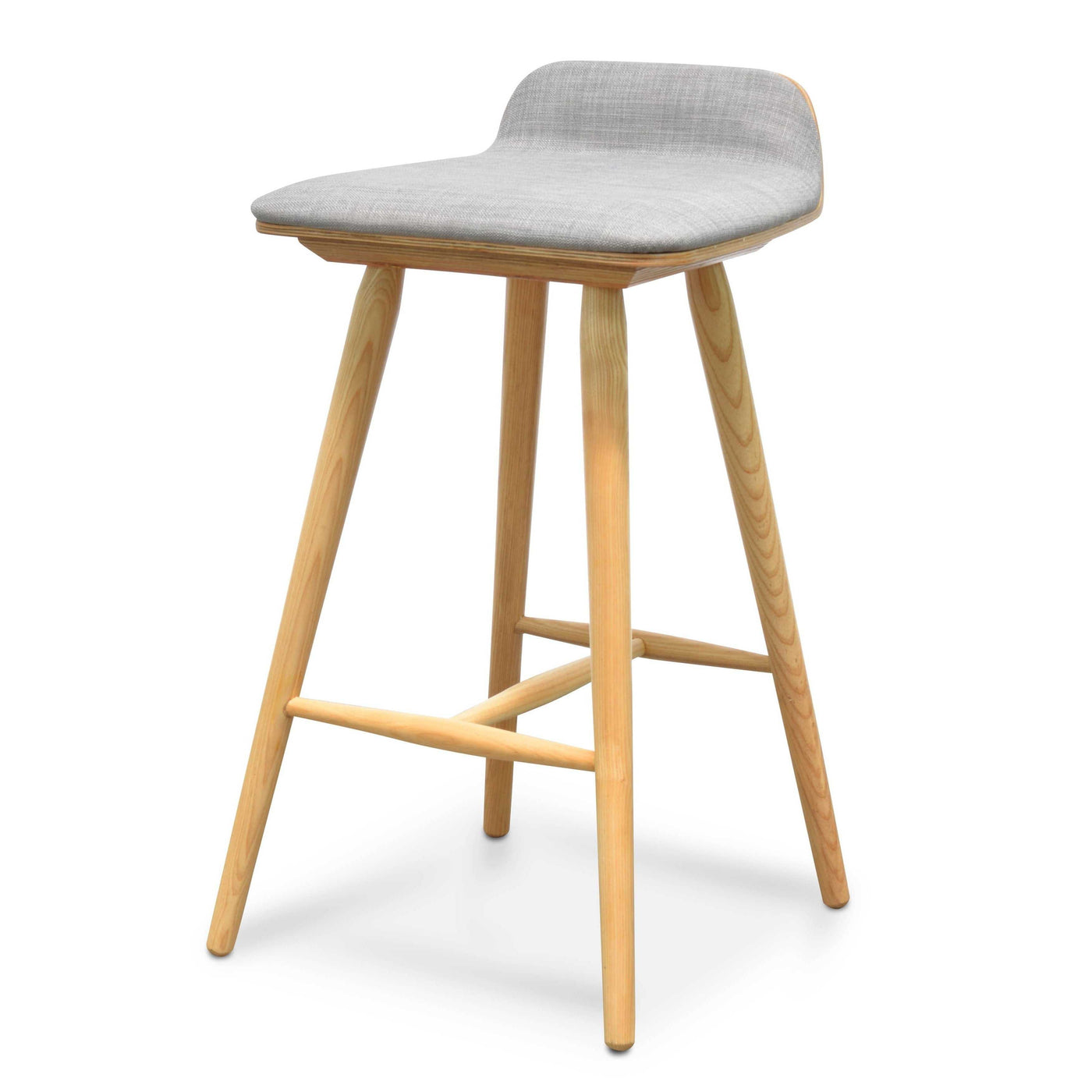 65cm Bar Stool - Grey - Natural