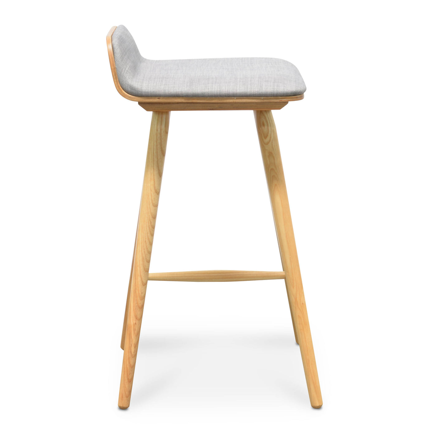 65cm Bar Stool - Grey - Natural