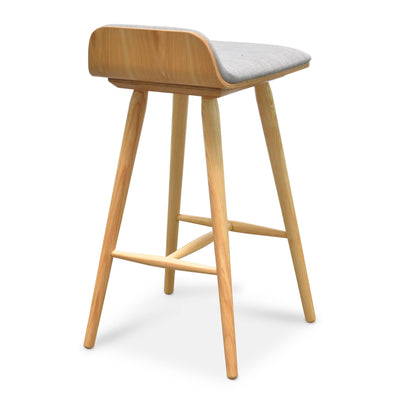 65cm Bar Stool - Grey - Natural