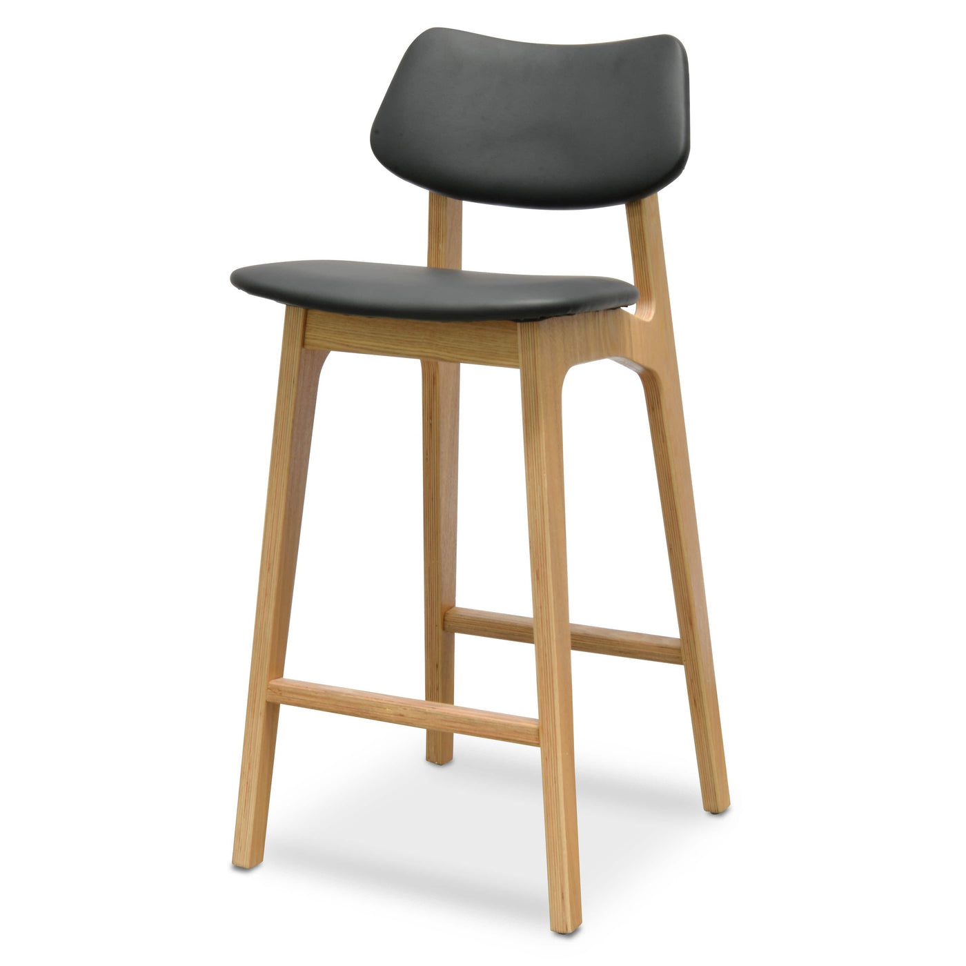 65cm Bar Stool - Black - Natural