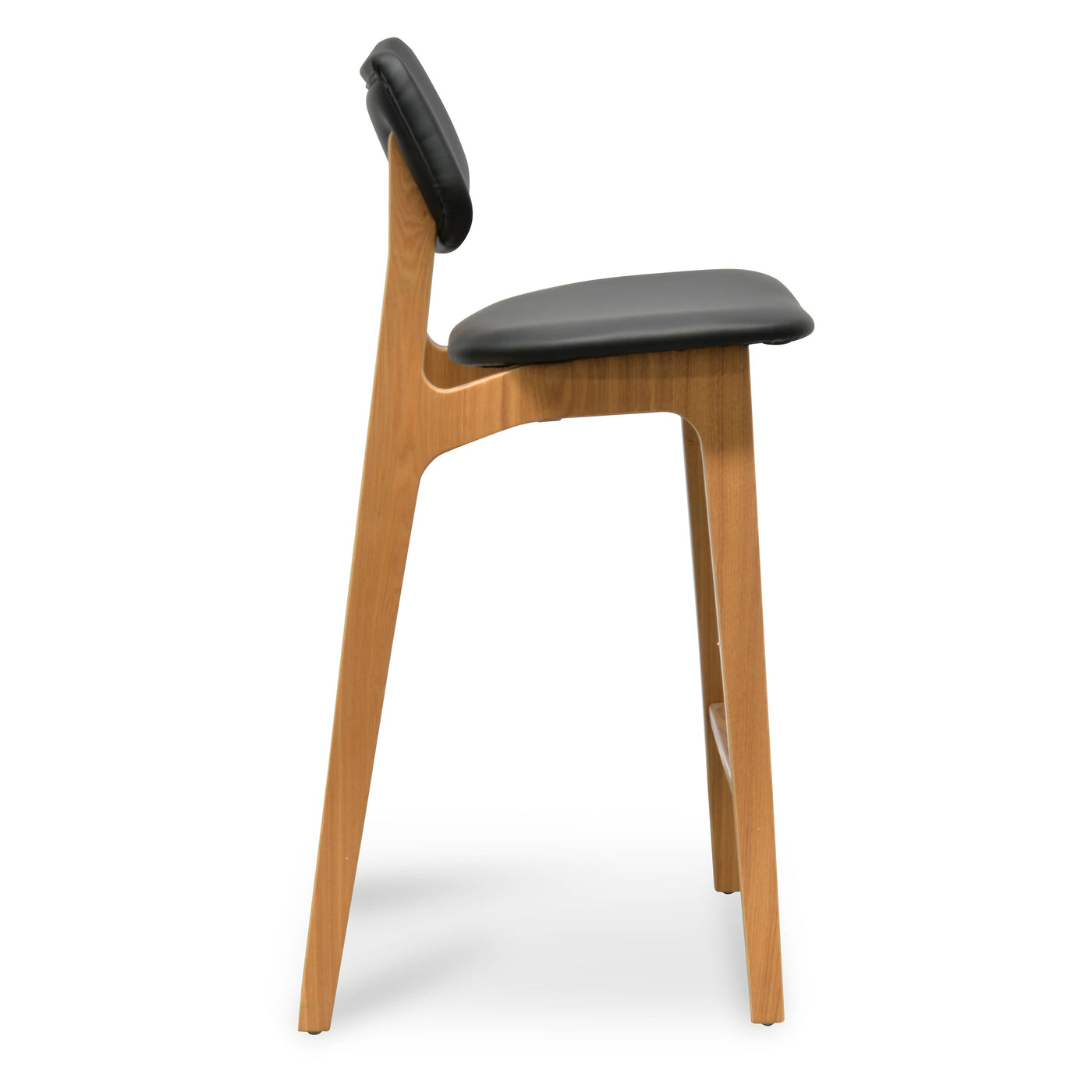 65cm Bar Stool - Black - Natural