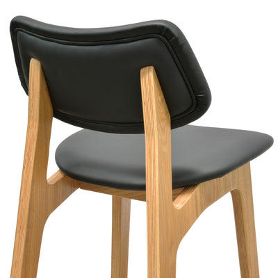 65cm Bar Stool - Black - Natural