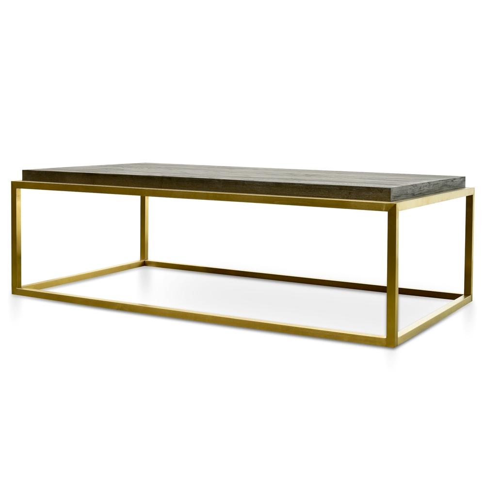 140cm Rectangle Coffee Table - Black - Golden