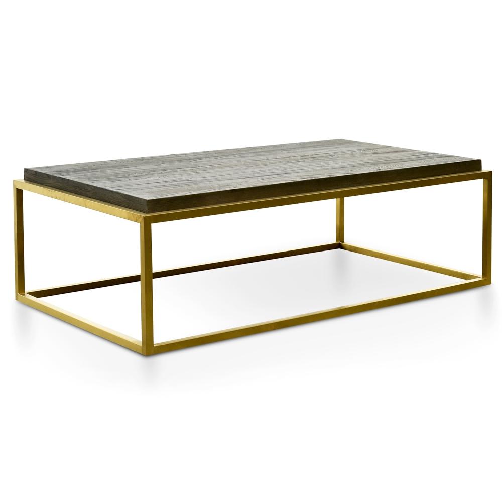 140cm Rectangle Coffee Table - Black - Golden