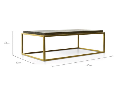 140cm Rectangle Coffee Table - Black - Golden