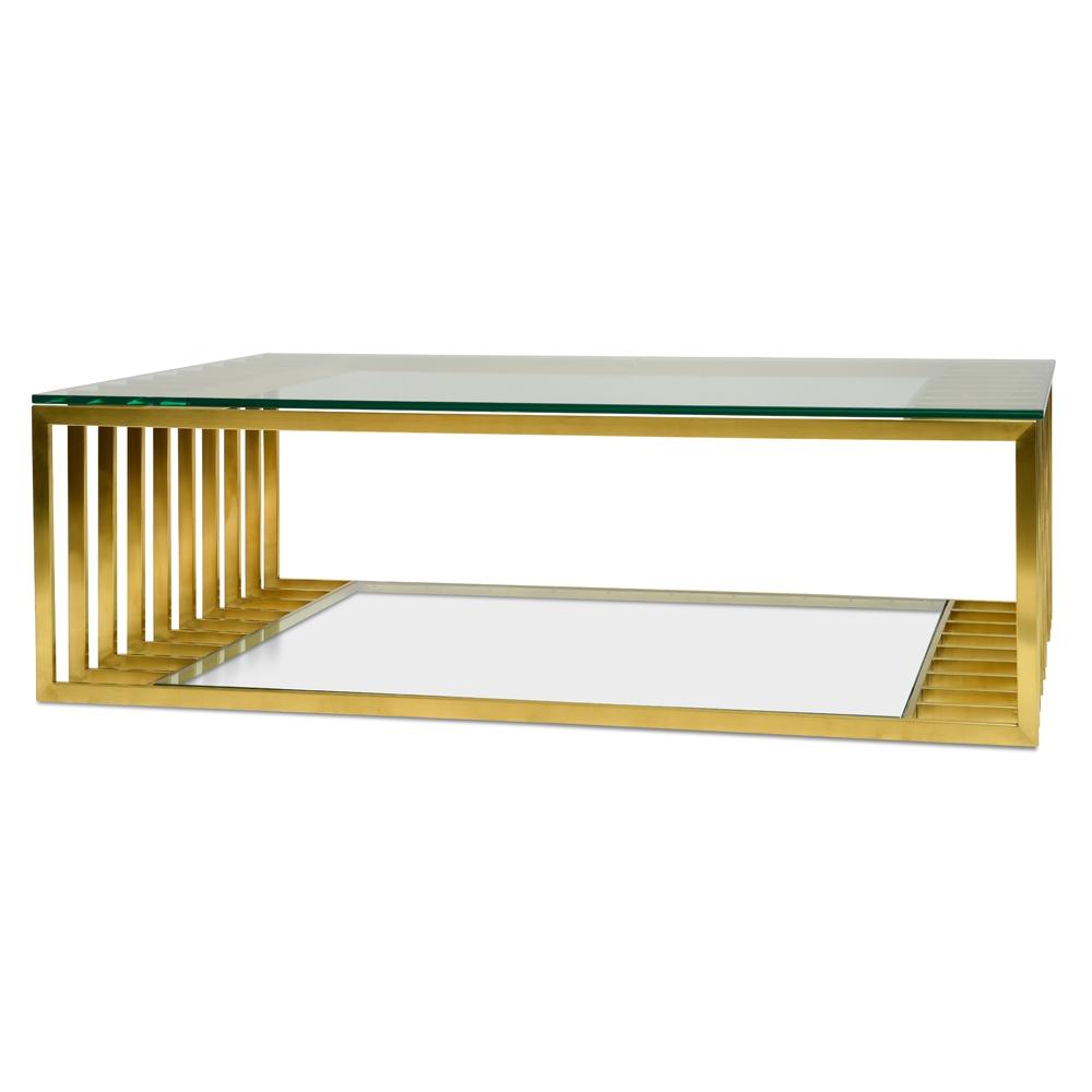 1.3m Glass Coffee Table - Gold Base