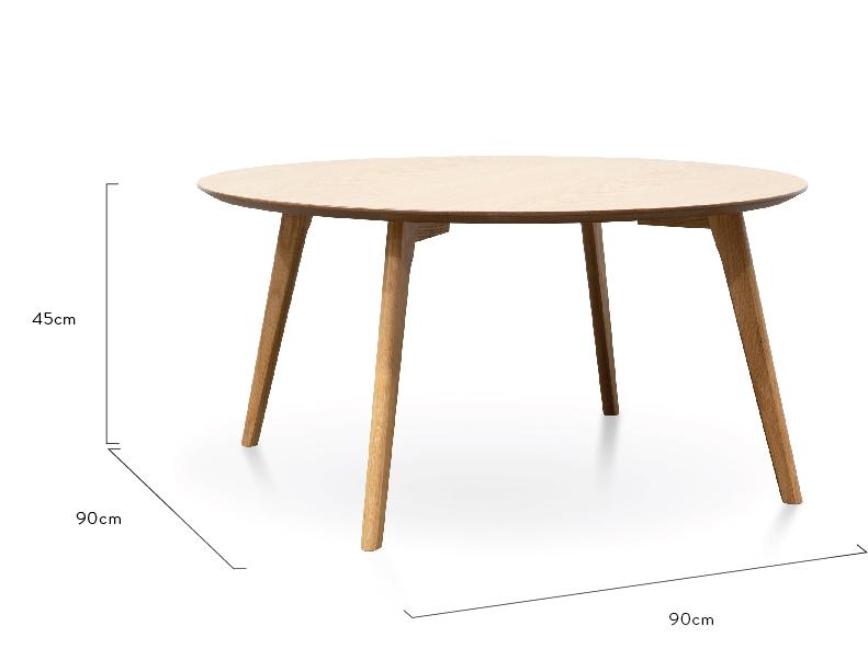 90cm Round Coffee Table - Natural