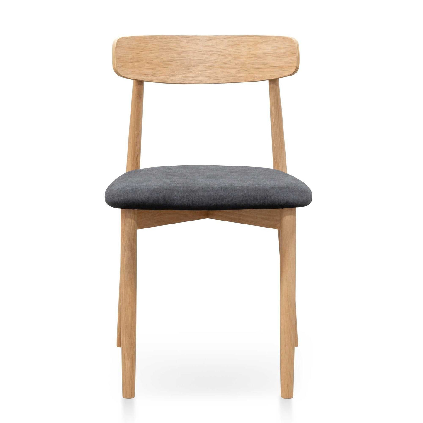 Black Fabric Dining Chair - Natural legs