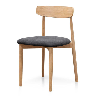 Black Fabric Dining Chair - Natural legs