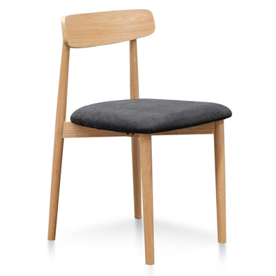 Black Fabric Dining Chair - Natural legs