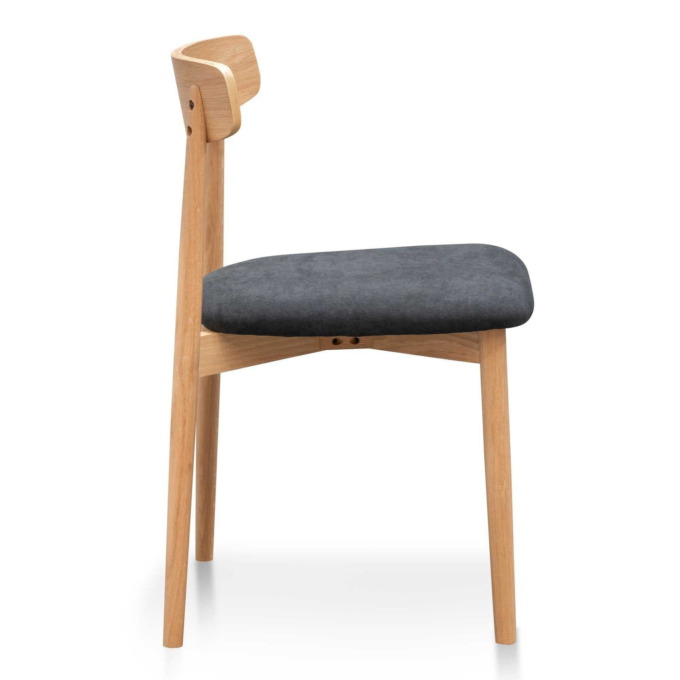 Black Fabric Dining Chair - Natural legs