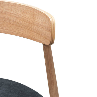 Black Fabric Dining Chair - Natural legs