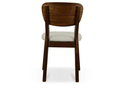 Veneer Dining Chair - Fabric Seat - Walnut