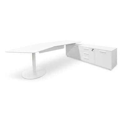 2.52m Executive Office Desk right Return - White