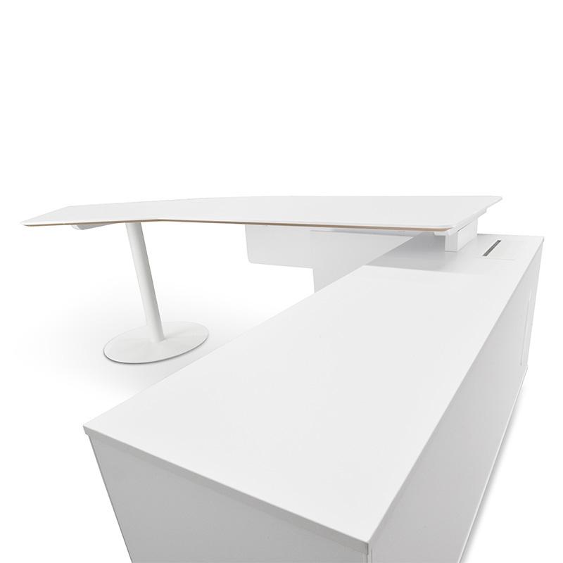 2.52m Executive Office Desk right Return - White