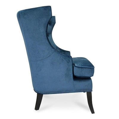 Velvet Armchair in Navy Blue