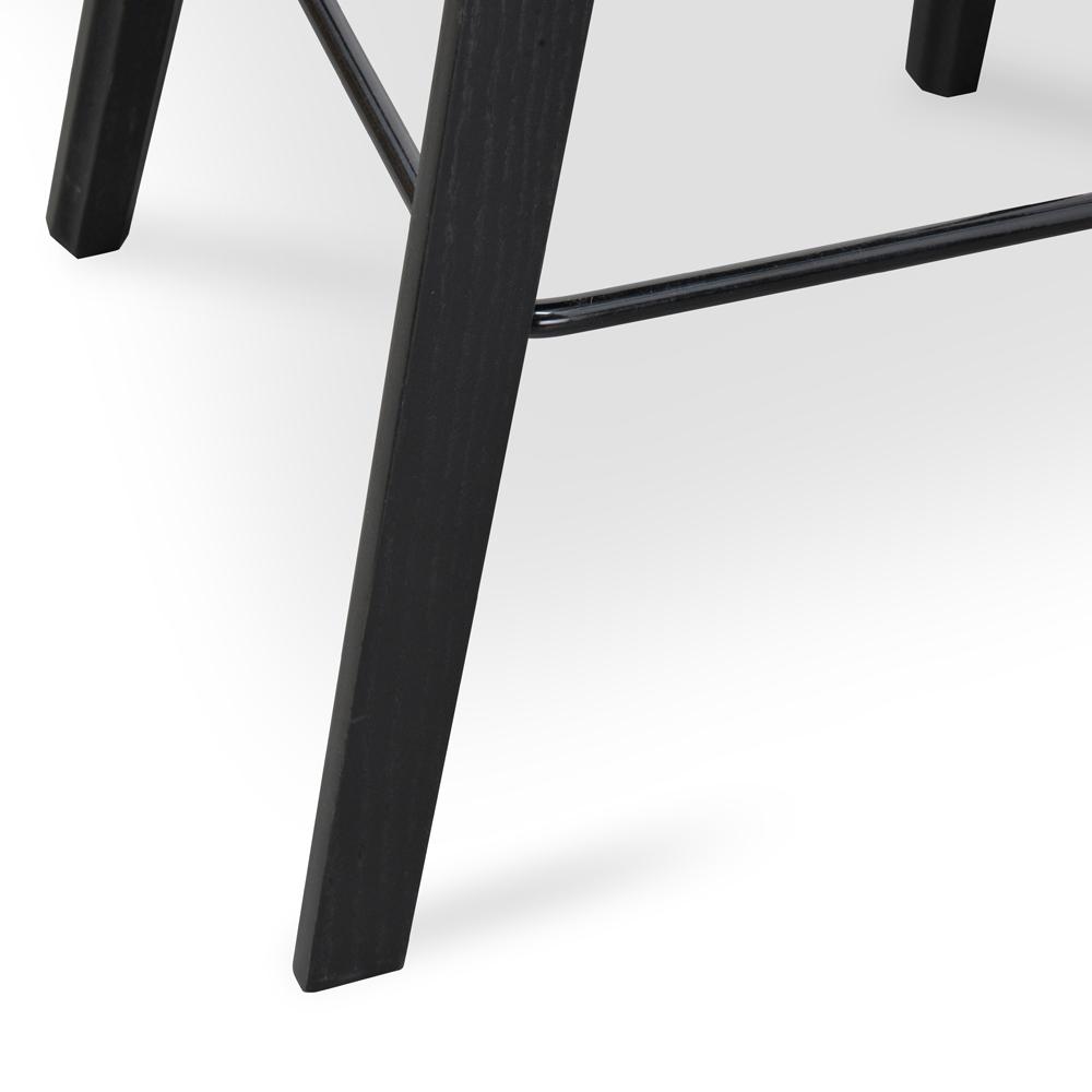 65cm Bar Stool - Black Plastic Seat - Black Frame