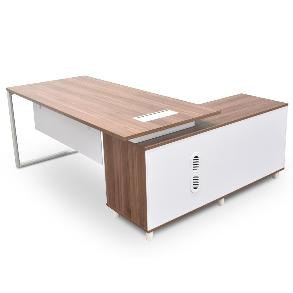 180cm Executive Office Desk With Left Return - Walnut