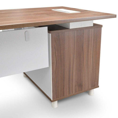 180cm Executive Office Desk With Left Return - Walnut