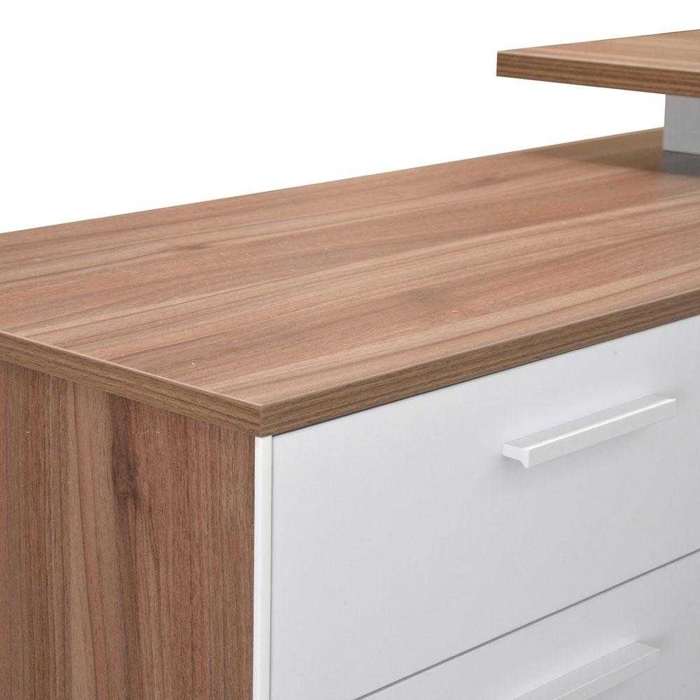 180cm Executive Office Desk With Left Return - Walnut