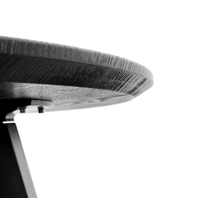 100cm Round Dining Table - Black Veneer Top - Black Legs