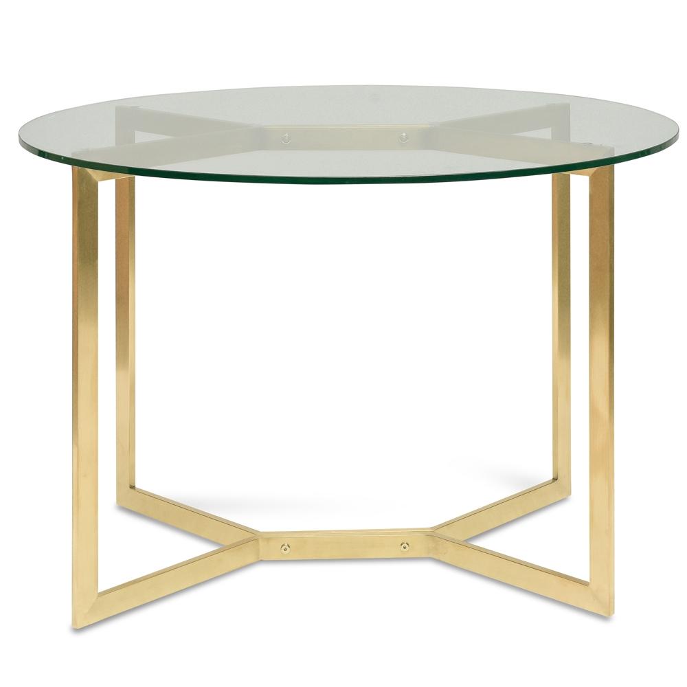 1.2m Round Glass Dining Table - Gold Base