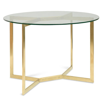 1.2m Round Glass Dining Table - Gold Base