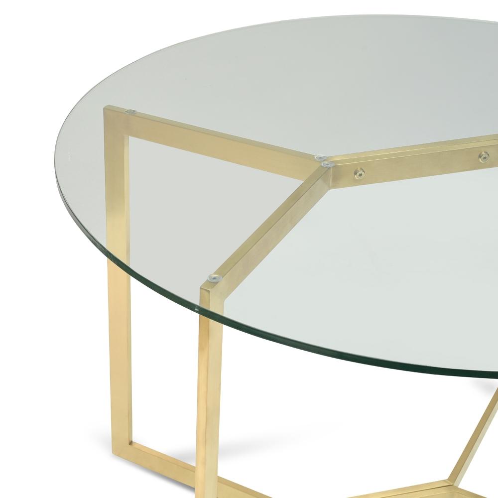 1.2m Round Glass Dining Table - Gold Base