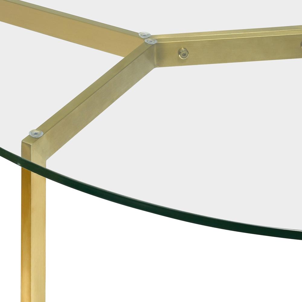 1.2m Round Glass Dining Table - Gold Base