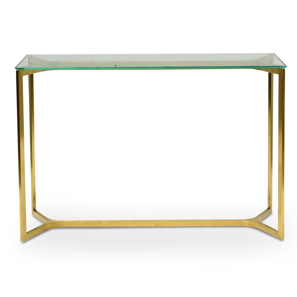 1.2m Glass Console Table - Gold Base