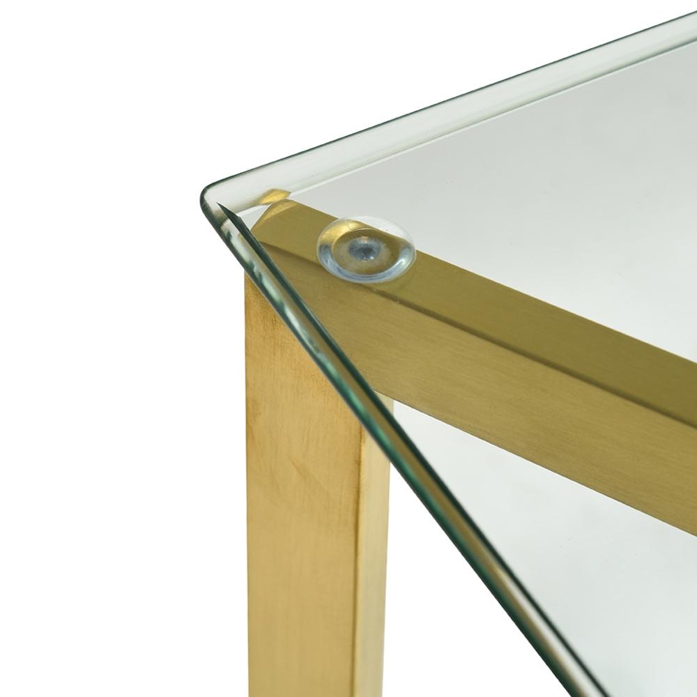 1.2m Glass Console Table - Gold Base