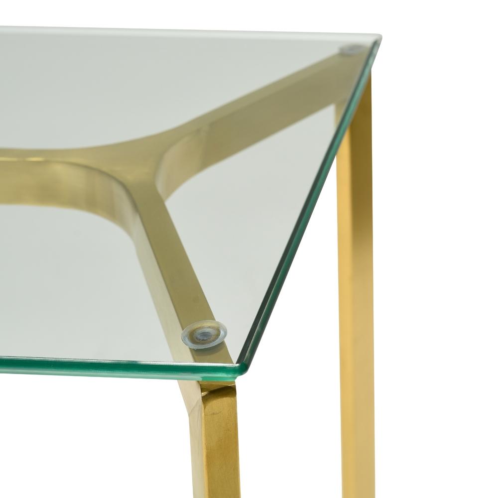 1.2m Glass Console Table - Gold Base