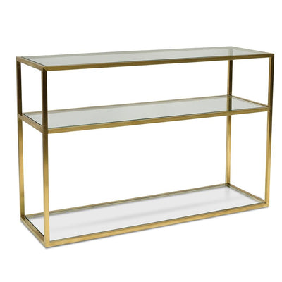 1.2m Glass Console Table - Gold Base