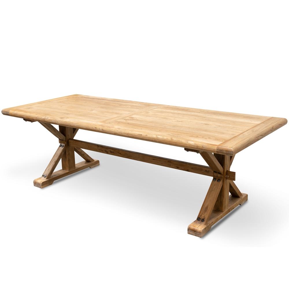 Wood 2.4m Dining Table - Rustic Natural