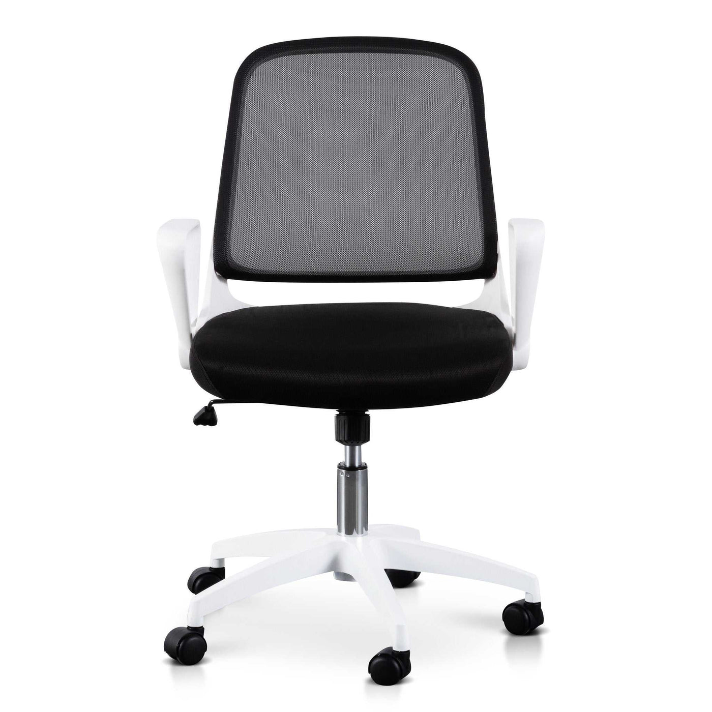 Black Office Chair - White Arm and Base