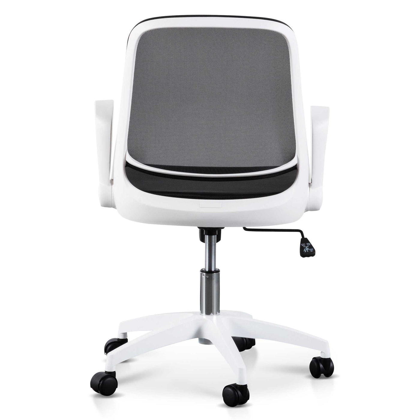 Black Office Chair - White Arm and Base