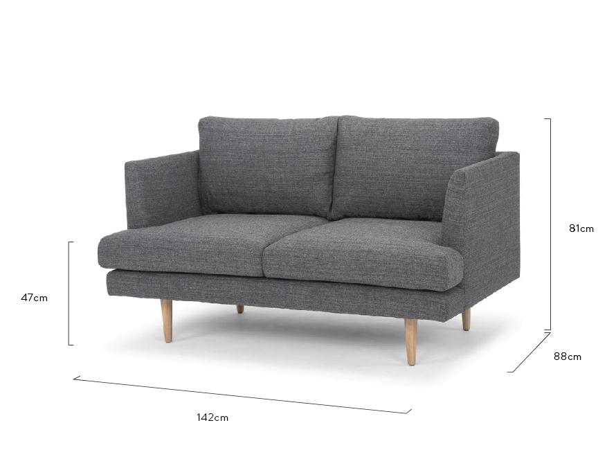 2 Seater Sofa - Metal Grey
