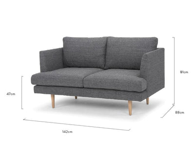 2 Seater Sofa - Metal Grey